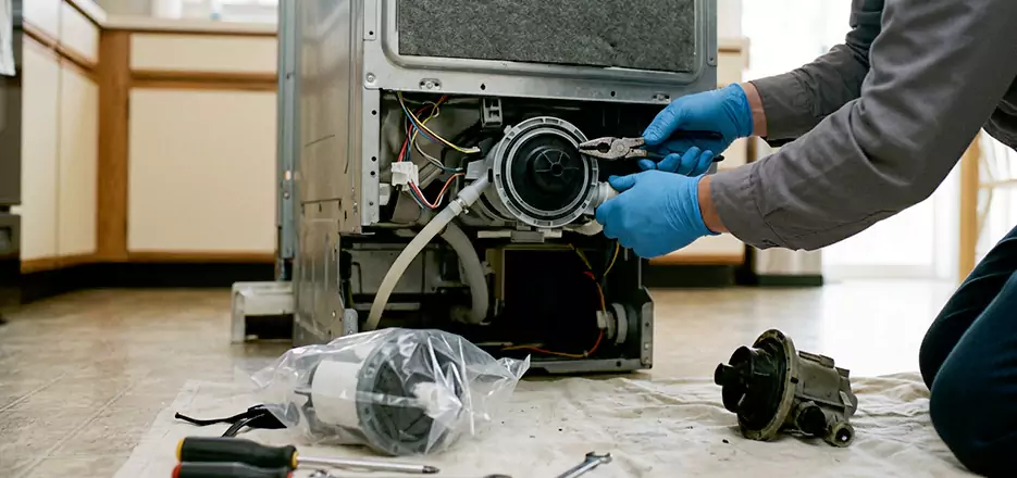 Dishwasher Motor Pump Replacement in West Springfield